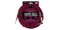 ERNIE BALL / Braided Instrument Cable Straight/Angle 25ft Black/Red