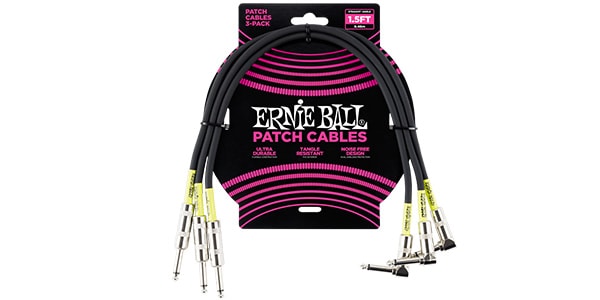 ERNIE BALL / Classic Patch Cable Straight/Angle 1.5ft Black 3 Pack