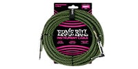ERNIE BALL / Braided Instrument Cable Straight/Angle 10ft Black/Green