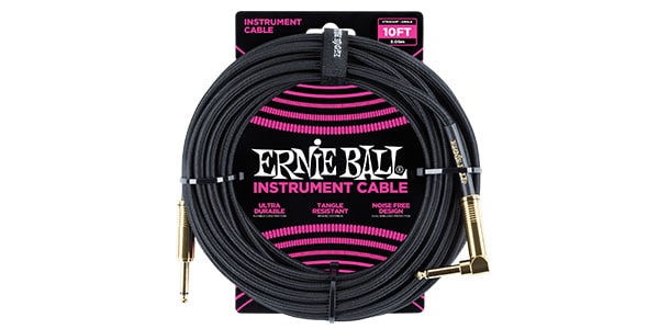 ERNIE BALL ( アーニー・ボール )  / Braided Instrument Cable Straight/Angle 10ft Black w/Gold