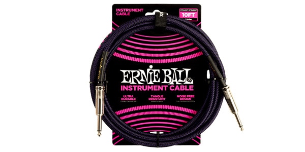 ERNIEBALL/10ft Braided Straight Straight Inst Cable Red Black