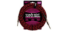 ERNIEBALL 25ft Braided Straight Straight Inst Cable Red Black