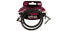 ERNIE BALL / Flat Ribbon Stereo Patch Cable 24in Black 2 Pack