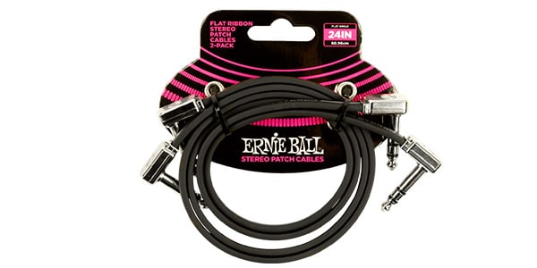 ERNIE BALL ( アーニー・ボール )  / Flat Ribbon Stereo Patch Cable 24in Black 2 Pack
