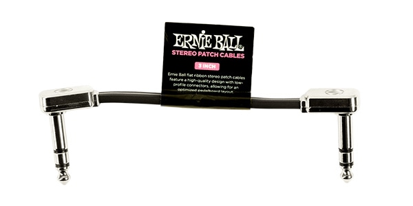 ERNIE BALL ( アーニー・ボール )  / Flat Ribbon Stereo Patch Cable 3in Black