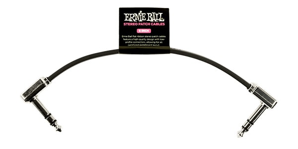 ERNIE BALL ( アーニー・ボール )  / Flat Ribbon Stereo Patch Cable 6in Black