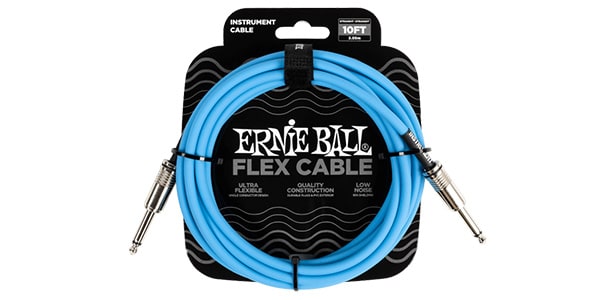 ERNIE BALL ( アーニー・ボール )  / Flex Instrument Cable Straight/Straight 10ft Blue