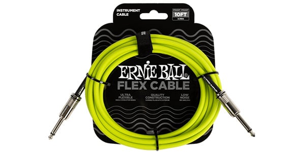 ERNIE BALL ( アーニー・ボール )  / Flex Instrument Cable Straight/Straight 10ft Green