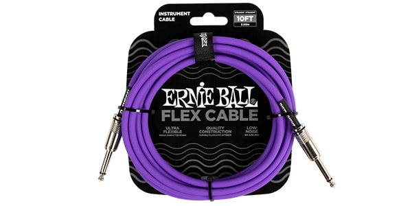 ERNIE BALL ( アーニー・ボール )  / Flex Instrument Cable Straight/Straight 10ft Purple