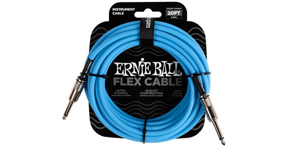 ERNIE BALL ( アーニー・ボール )  / Flex Instrument Cable Straight/Straight 20ft Blue