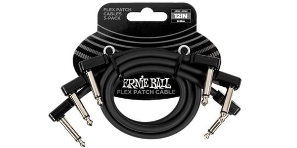 ERNIE BALL / Flex Patch Cable 12in Black 3Pack
