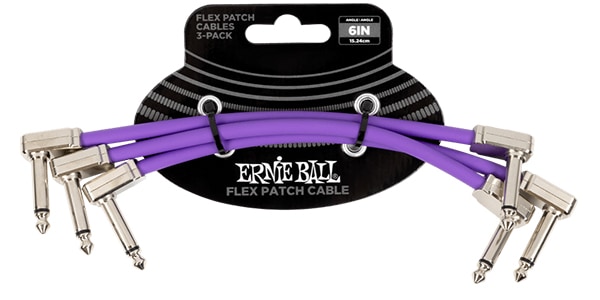 ERNIE BALL ( アーニー・ボール )  / Flex Patch Cable 6in Purple 3Pack