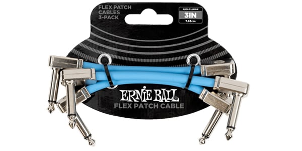 ERNIE BALL / Flex Patch Cable 3in Blue 3Pack