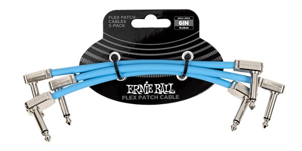 ERNIE BALL / Flex Patch Cable 6in Blue 3Pack