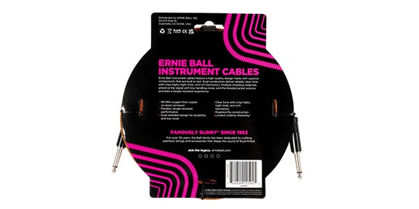 ERNIE BALL ( アーニー・ボール )  / Braided Instrument Cable S/S 10ft Pumpkin Pie	画像2