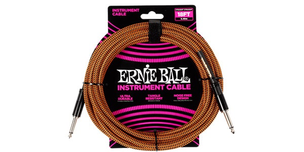 ERNIE BALL ( アーニー・ボール )  / Braided Instrument Cable S/S 18ft Pumpkin Pie	