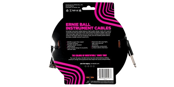 ERNIE BALL ( アーニー・ボール )  / Braided Instrument Cable S/L 18ft Pumpkin Pie	画像2