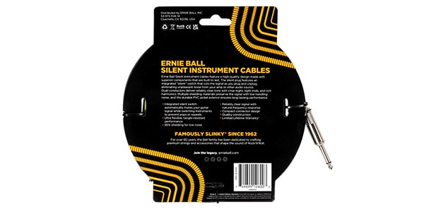 ERNIE BALL / Classic Silent Instrument Cable S/S 10ft Black	画像2