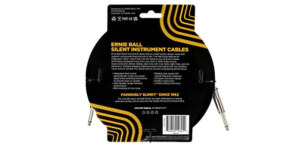 ERNIE BALL / Classic Silent Instrument Cable S/S 20ft Black	画像2