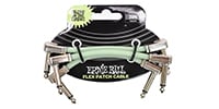 ERNIE BALL / Flex Patch Cable 3in - Glow in Dark - 3 Pack