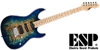 ESP SNAPPER-CTM/M Poplar Burl Nebula Blue Burst