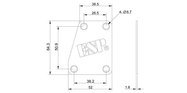 ESP / NECK SET PLATE スターカットタイプ Black画像2