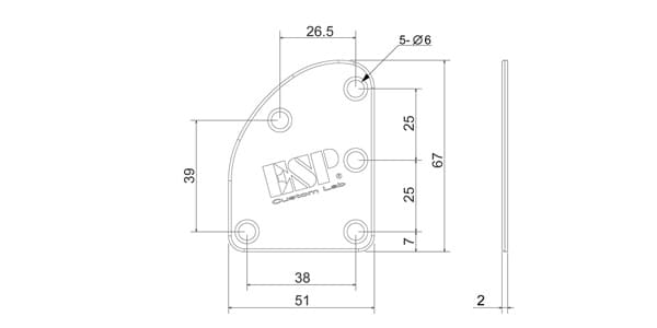 ESP / T-5 Neck Set Plate Titan Normal画像3