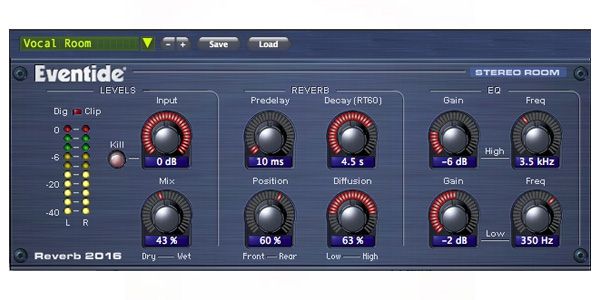 EVENTIDE/2016 Stereo Room　プラグインリバーブ