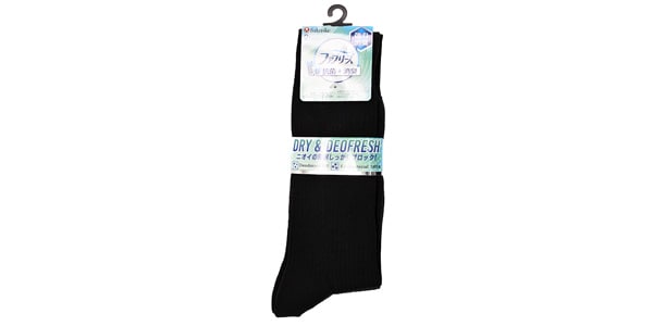 ファブリーズ / 抗菌+消臭 無地 リブ クルー丈 2足セット 25-27cm ブラック
