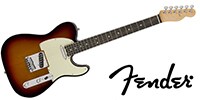 FENDER American Elite Telecaster Ebony 3-Color Sunburst