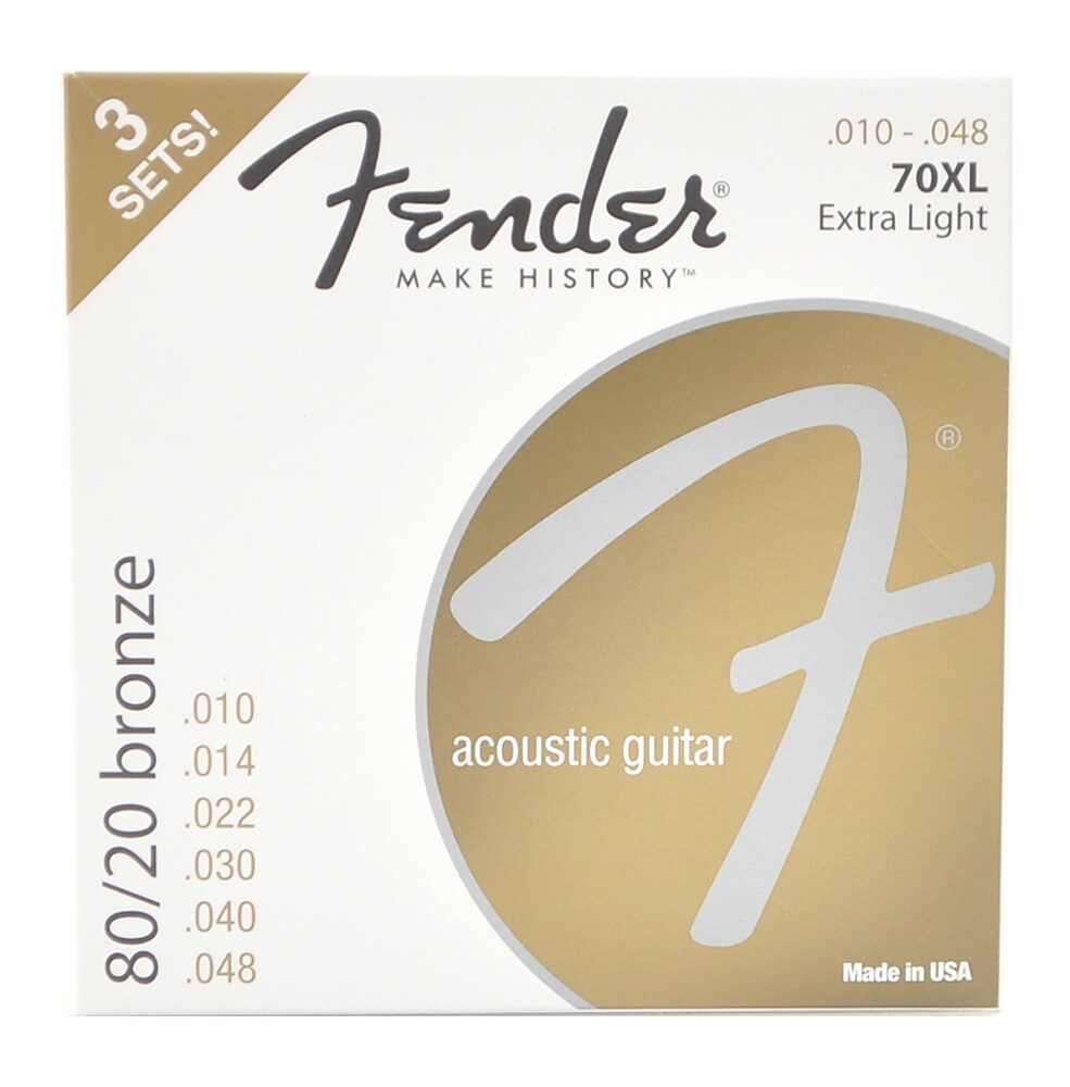 FENDER/70XL 80/20 Bronze 10-48 3 Pack