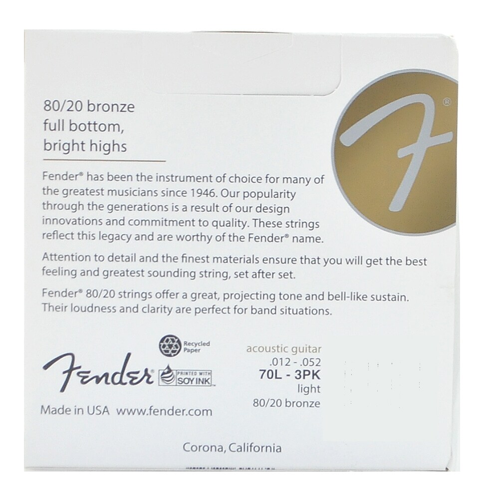 Chitarra Acustica Alvarez Corde Per Chitarra Acustica Fender 70L - Foto 9