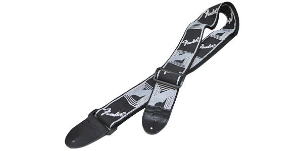 FENDER FENDER 2” MONOGRAMMED STRAPS  Black/Light Grey/Dark Grey