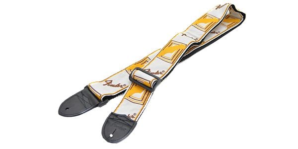 FENDER/FENDER 2” MONOGRAMMED STRAPS White/Brown/Yellow