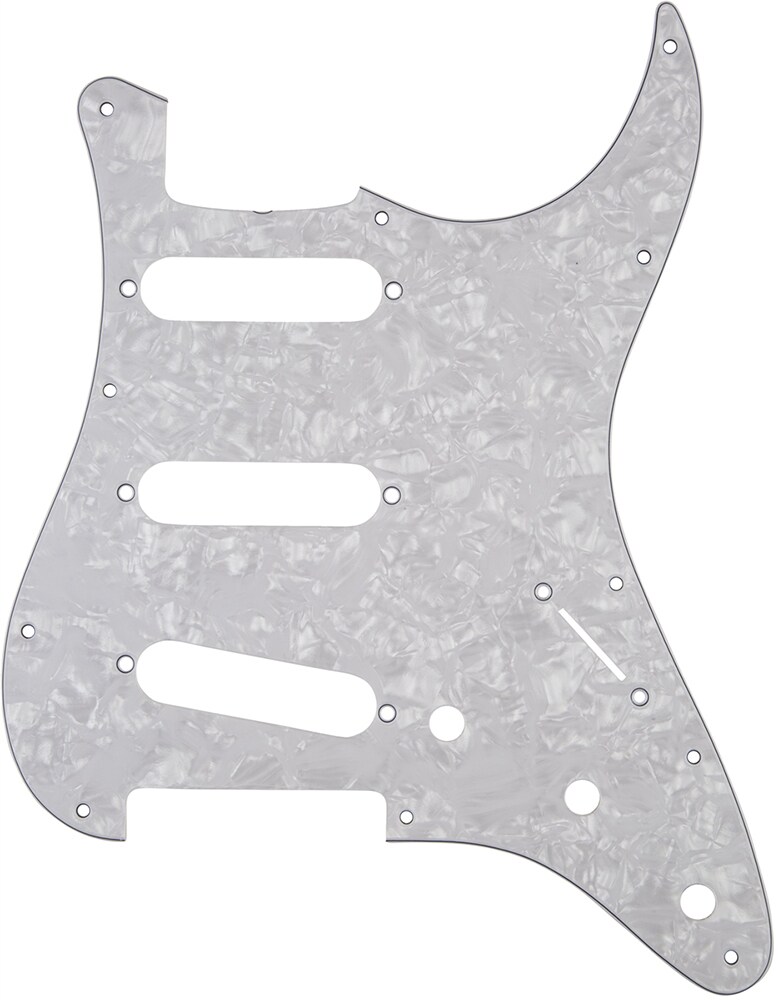 FENDER/Pickguard, Classic 50s Strato 8-Hole 4-Ply White Peal (MIJ)