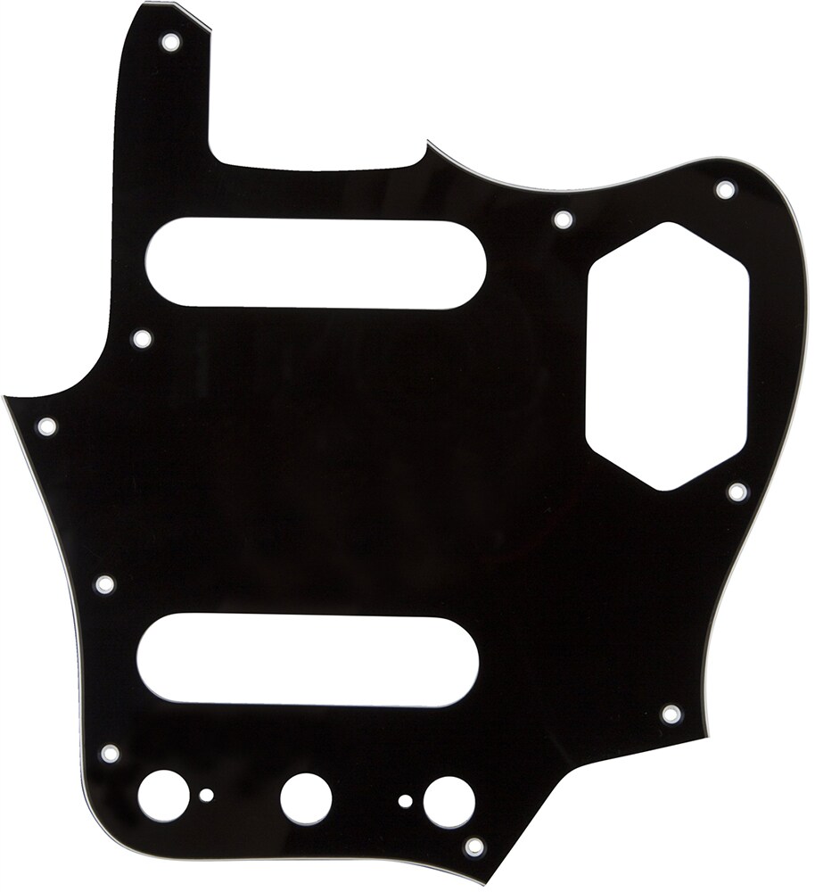 FENDER/Pickguard, Classic 60s Jaguar 10-Hole 1-Ply Black (MIJ)