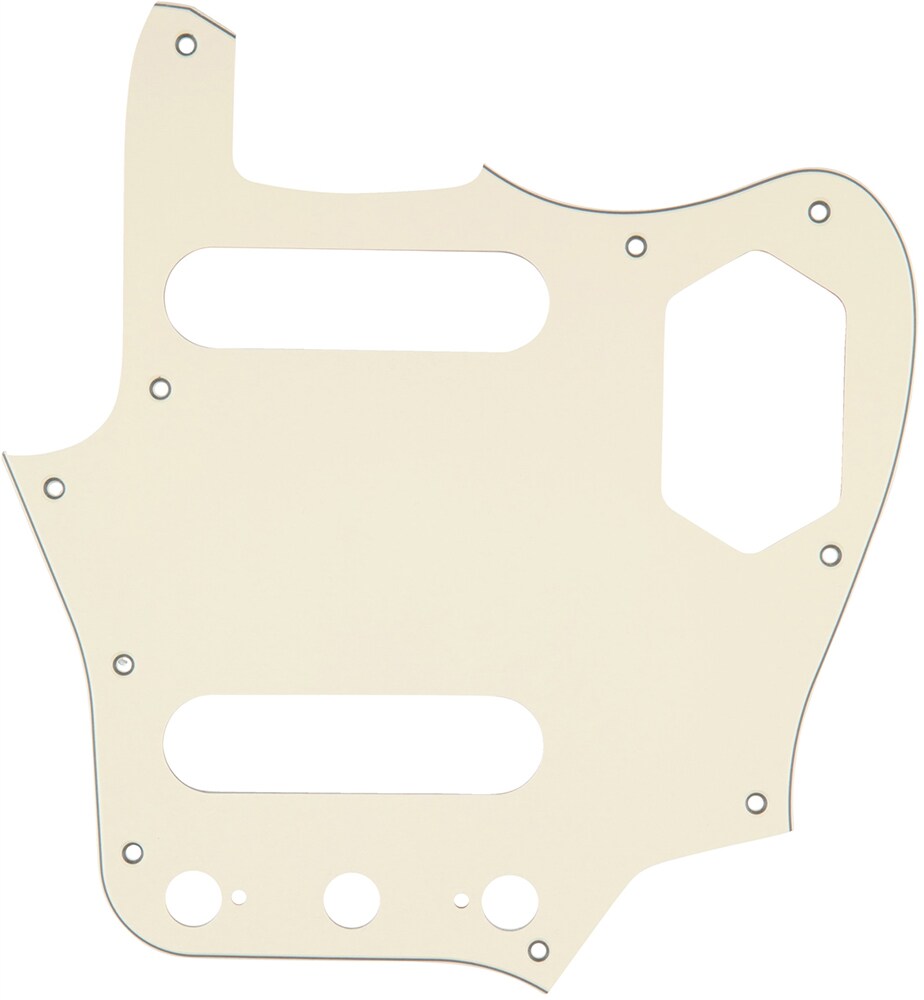 FENDER/Pickguard, Classic 60s Jaguar 10Hole 1Ply Vintage White MIJ