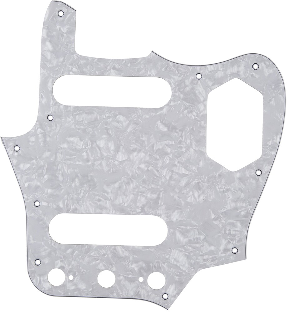 FENDER/Pickguard, Classic 60s Jaguar 10-Hole 4-Ply White Peal (MIJ)