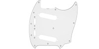 FENDER Pickguard, Classic 60s Mustang 12-Hole 3-Ply White (MIJ)