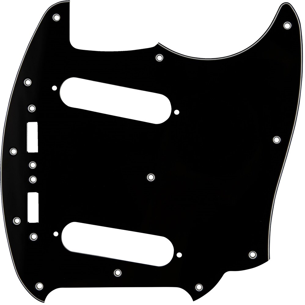 FENDER/Pickguard, Classic 70s Mustang 12-Hole 1-Ply Black (MIJ)