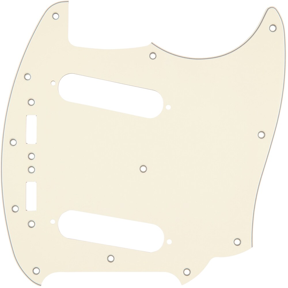 FENDER/Pickguard, Classic 70s Mustang 12-Hole 3-Ply Vintage White (