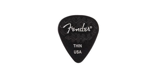 【滑り止めティアドロップピック】FENDER ( フェンダー ) / 351 SHAPE WAVELENGTH CELLULOID PICKS Black【ピックがずれない・滑らない】