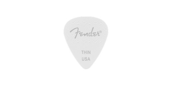 FENDER/351 SHAPE WAVELENGTH CELLULOID PICKS White, Thin