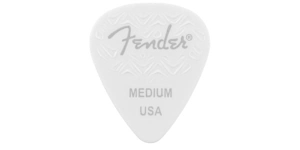 【滑り止めティアドロップピック】 FENDER ( フェンダー ) / 351 SHAPE WAVELENGTH CELLULOID PICKS White【ピックがずれない・滑らない】