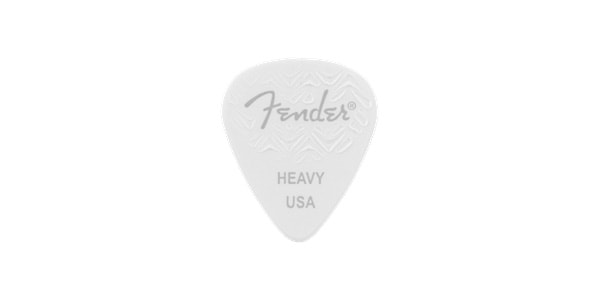 FENDER/351 SHAPE WAVELENGTH CELLULOID PICKS White, Heavy