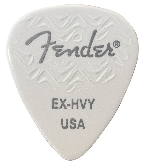 FENDER/351 SHAPE WAVELENGTH CELLULOID PICKS White, Extra Heavy