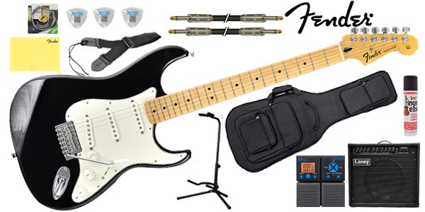 SH ( サウンドハウス ) / ストラトタイプ 本格ライブ対応11点セット3(FENDER/BK/M)