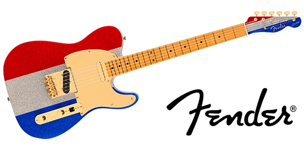 FENDER / Buck Owens Telecaster Red, Silver and Blue Sparkle