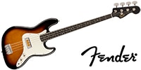 FENDER / Gold Foil Jazz Bass Ebony FB 2-Color Sunburst