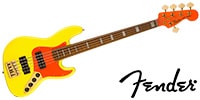 FENDER MonoNeon Jazz Bass V Maple Neon Yellow